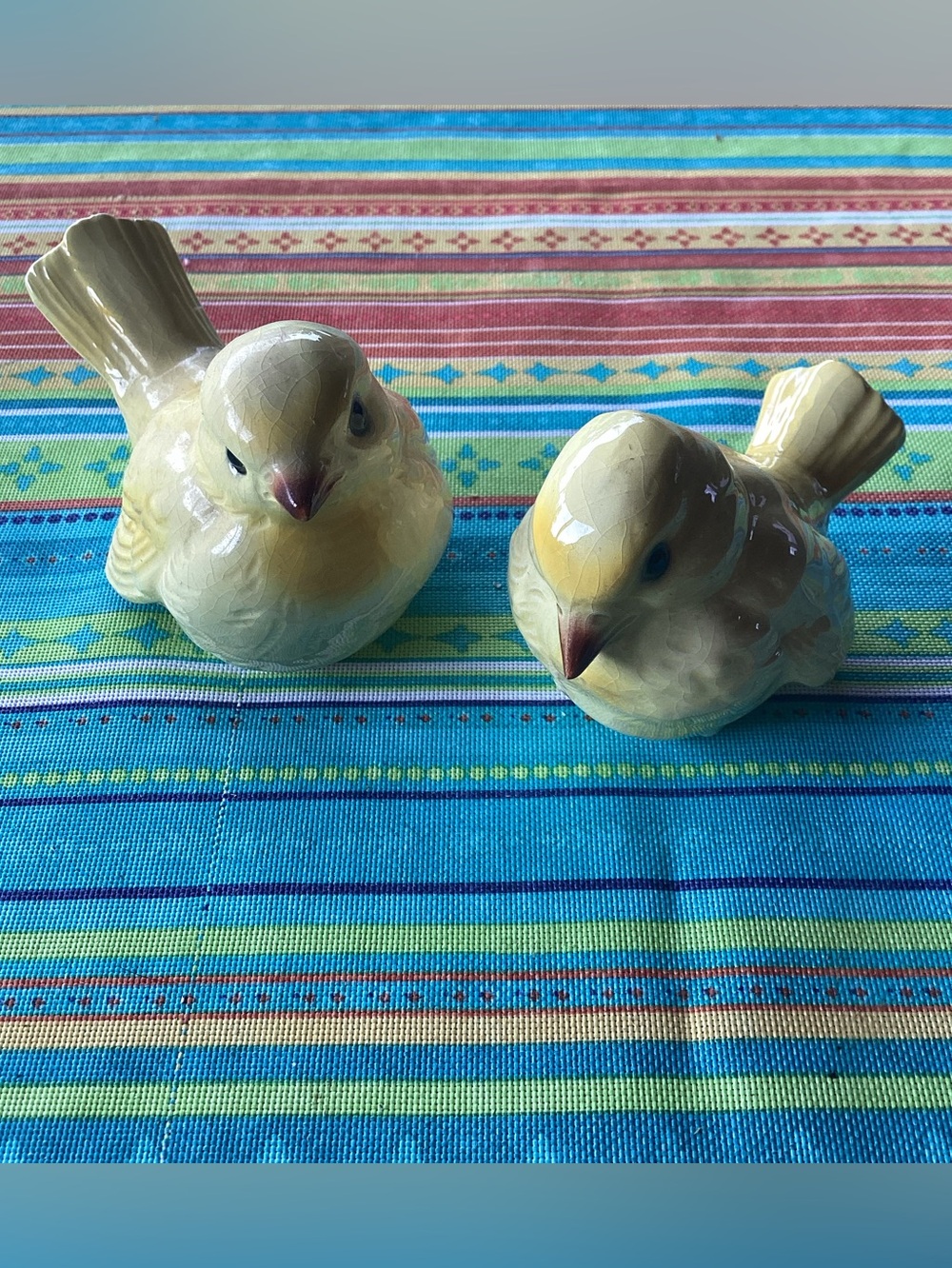 Goebel Vintage Porcelain Birds - pair in yellow